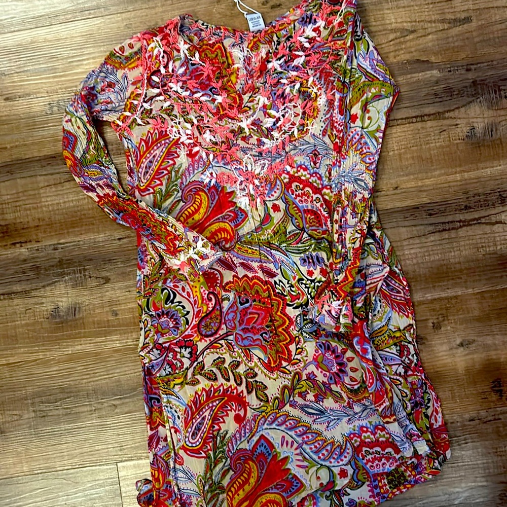 Pretty multi color dress/beach cover